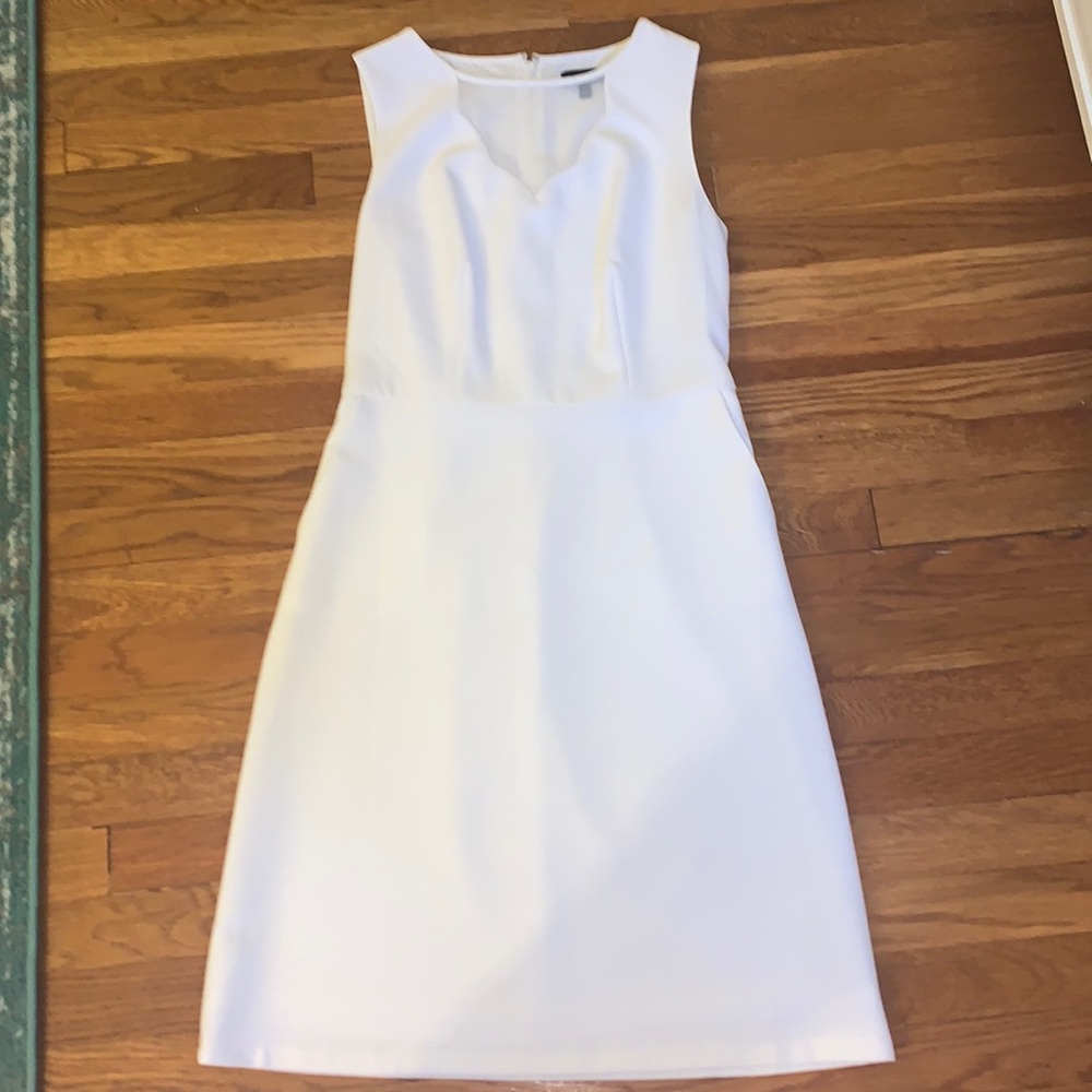 The Limited size 4 TALL lined white dress with mesh panel. No tags.